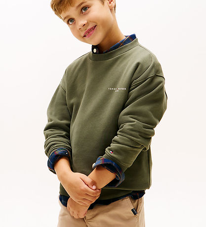 Sweat-shirt Tommy Hilfiger - Mini Corp - Étain Green Sweat-shirt Tommy Hilfiger - Mini Corp - Étain Green
