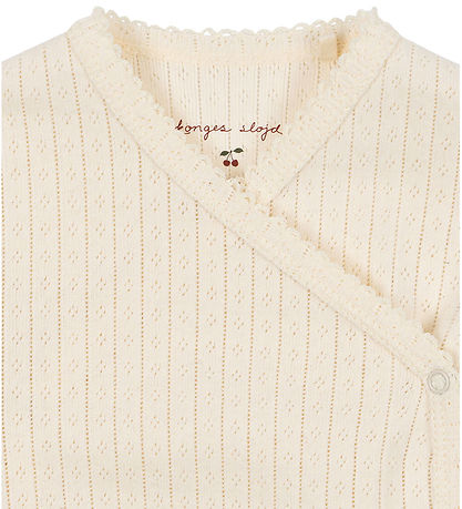 Konges Sløjd Wrap Bodysuit l/s - Minnie Newborn - Buttercream w.