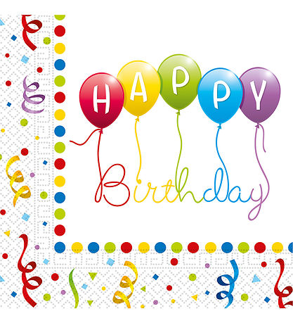 Decorata Party Servetten - 20-pack - 33*33 cm - Happy Verjaardag