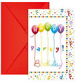 Decorata Party Invitations - 6-Pack - Happy Birthday Streamers