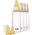 BIBS Feeding Bottles - 4-Pack - 270 mL - Natural Rubber - Ivory