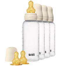 BIBS Feeding Bottles - 4-Pack - 270 mL - Natural Rubber - Ivory