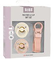 BIBS Colour Gift Set - Pacifiers/Pacifier Clip - Size 1 - Blush BIBS Colour Gift Set - Pacifiers/Pacifier Clip - Size 1 - Blush