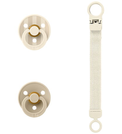 BIBS Colour Gåvoset - Nappar/Napphållare - Stl. 1 - Ivory