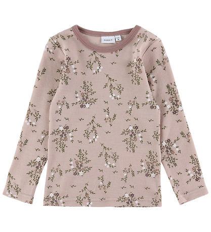 Name It Blouse - Wool - NmfWillow - Shadow Gray/Long flowers Name It Blouse - Wool - NmfWillow - Shadow Gray/Long flowers