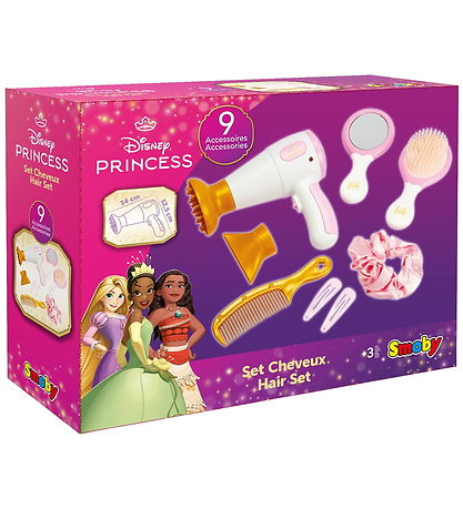 Smoby Hairstyling Set - Disney Princess - 9 Parts