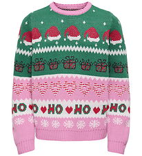 Blouse Kids Only - Tricoté - Noël - Fuchsia Rose/S. Green Jaquet