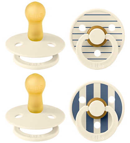 BIBS Colour Pacifiers - 4-Pack - Size 1 - Ivory/Vanilla/Steel Bl