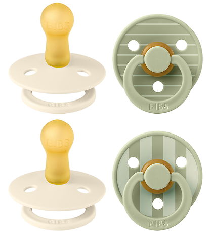 BIBS Colour Pacifiers - 4-Pack - Size 1 - Ivory/Vanilla/Sage