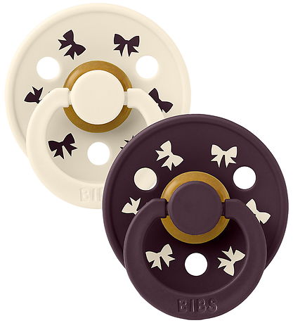 Colour Tétine BIBS - Taille 2 - Tour - 2 Pack - Bow - Ivory/Plum Colour Tétine BIBS - Taille 2 - Tour - 2 Pack - Bow - Ivory/Plum