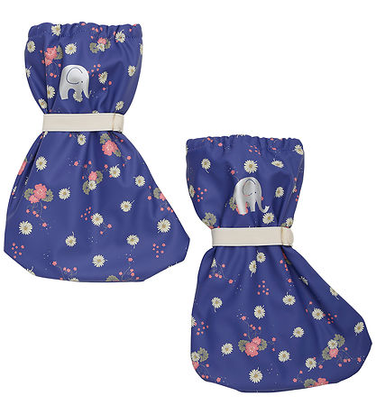 CeLaVi Outdoor Footies w. Fleece - PU - Skipper Blue w. Flowers CeLaVi Outdoor Footies w. Fleece - PU - Skipper Blue w. Flowers