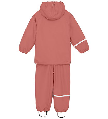 CeLaVi Rainwear w. Suspenders/Fleece - Recycle PU - Brick Dust