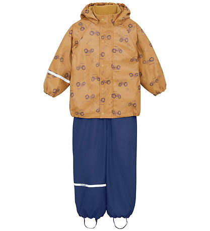 CeLaVi Rainwear w. Suspenders/Fleece - Recycle PU - Apple Cinnam