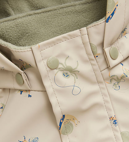 CeLaVi Rainwear w. Fleece - AOP - White Pepper