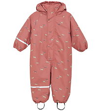 CeLaVi Rainsuit w. Fleece - PU - Brick Dust w. Print CeLaVi Rainsuit w. Fleece - PU - Brick Dust w. Print