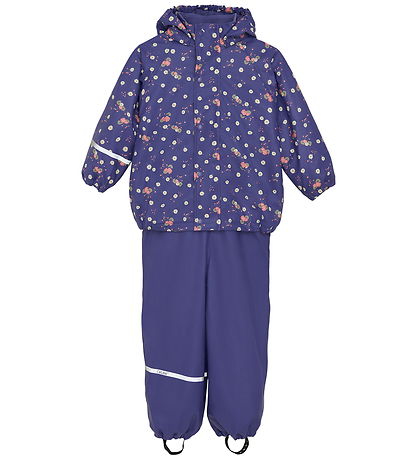 CeLaVi Sadevaatteet m. Henkselit/Fleece - AOP - Kippari Blue