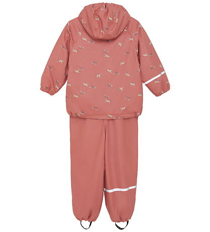 CeLaVi Rainwear w. Suspenders/Fleece - Recycle PU - Brick Dust w