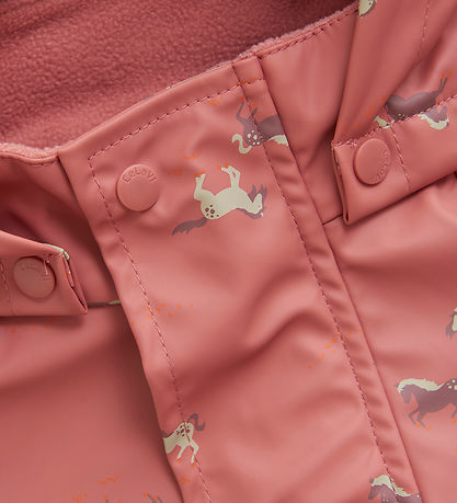 CeLaVi Rainwear w. Suspenders/Fleece - Recycle PU - Brick Dust w