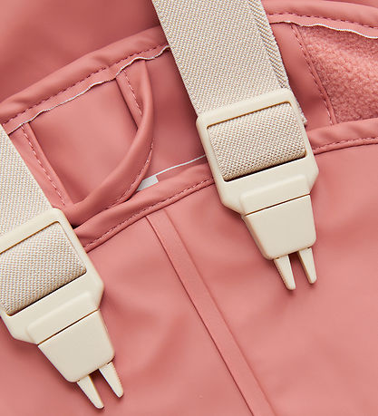 CeLaVi Rainwear w. Suspenders/Fleece - Recycle PU - Brick Dust w