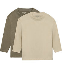 Minymo T-shirts - 2-pack - Loose Fit - Vetiver