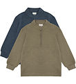 Minymo Sweatshirt w. Zipper - 2-Pack - Vetiver