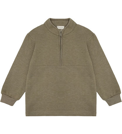 Minymo Sweatshirt w. Zipper - 2-Pack - Vetiver Minymo Sweatshirt w. Zipper - 2-Pack - Vetiver