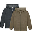 Minymo Cardigans w. Hood - 2-Pack - Vetiver Minymo Cardigans w. Hood - 2-Pack - Vetiver