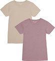 Minymo T-shirts - 2-Pack - Elderberry/Rainy Day Minymo T-shirts - 2-Pack - Elderberry/Rainy Day
