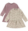 Minymo Sweat dresses - 2-Pack - Elderberry