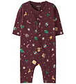 Name It Nightsuit - NbnVismas - Burgundy/Xmas AOP
