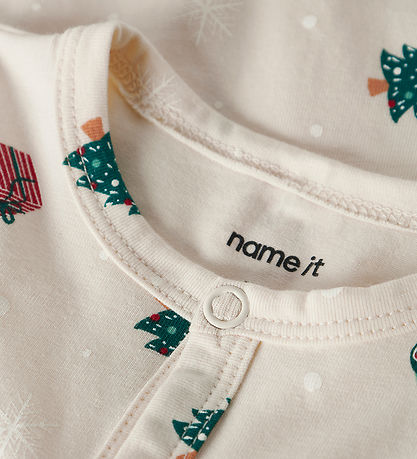 Name It Nightsuit - NbnVismas - Whitecap Grey/Xmas AOP