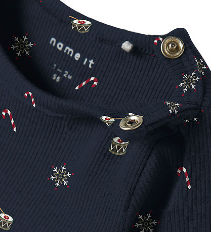 Name It Romper l/s - Rib - NbnRoko - Navy Blazer