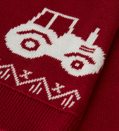 Name It Christmas Hat - Knitted - NmnRismas - Jester Red/Tractor