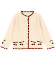 Konges Sløjd Cardigan - Wool - Collette - Off White w. Cherry Konges Sløjd Cardigan - Wool - Collette - Off White w. Cherry