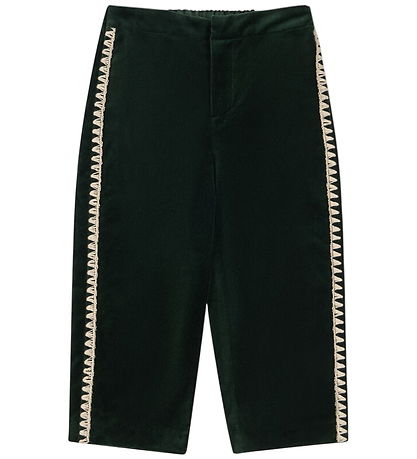 Konges Sløjd Velourbyxor - Rocky - Dark Green