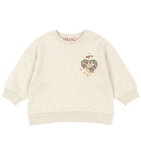 Konges Sløjd Sweatshirt - Loupy Lou - Off White Melange w. Angel Konges Sløjd Sweatshirt - Loupy Lou - Off White Melange w. Angel