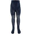 Konges Sløjd Tights - Cotton/Wool - Navy w. Pointelle