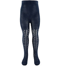 Konges Sløjd Tights - Cotton/Wool - Navy w. Pointelle Konges Sløjd Tights - Cotton/Wool - Navy w. Pointelle