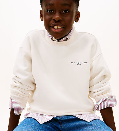 Sweat-shirt Tommy Hilfiger - Mini Corp - Blanc Blanc Ancien Sweat-shirt Tommy Hilfiger - Mini Corp - Blanc Blanc Ancien