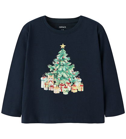 Name It Blouse - NmfVosmas - Navy Blazer/Xmas Tree CAT Name It Blouse - NmfVosmas - Navy Blazer/Xmas Tree CAT