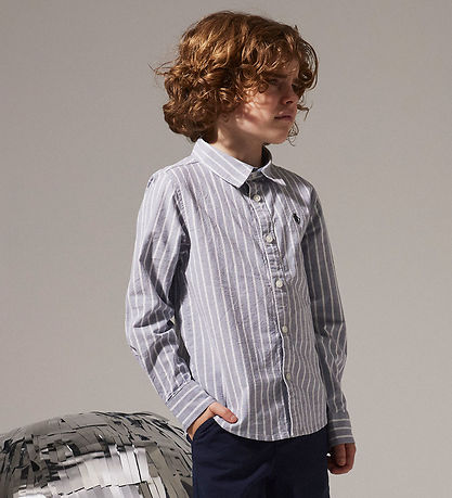 Name It Skyrta - NkmRekid - Flint Stone/Þunnt Stripe Í björtu hv