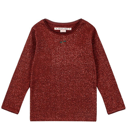 Konges Sløjd Bluse - Roli - Rot Dahlia m. Glitzer