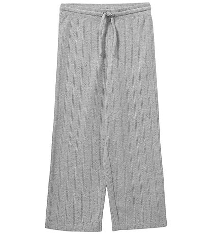 Sofie Schnoor Trousers - LovaSK - Grey Melange w. Pointelle