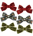 Konges Sløjd Bow Hair Clips - 5.5 cm - Micki - 6-Pack - Red/Gree