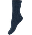 Konges Sløjd Socks - Cotton/Wool - Navy w. Pointelle