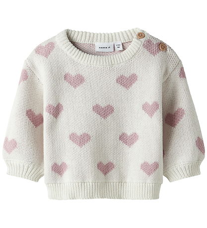 Nmae It Blouse - Knitted - NbfOana - Cloud Dancer/Keepsake Lilac