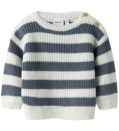 Nmae It Blouse - Knitted - NbmOlfert - Cloud Dancer/Flintstone