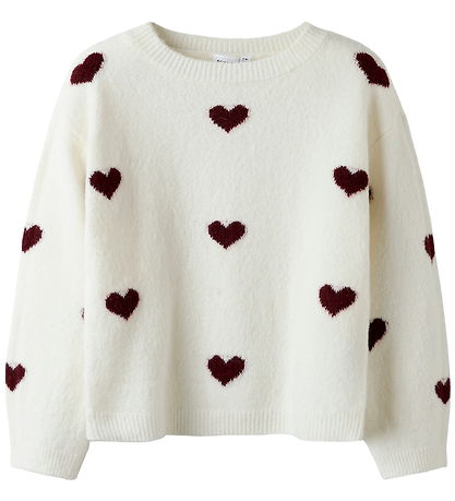 Name It Blússa - Prjónað - NkfOna - Cloud Dansari/Burgundy Heart