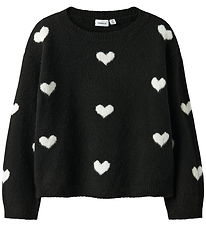 Name It Blouse - Gebreid - NkfOna - Black/Cloud Danser Heart Name It Blouse - Gebreid - NkfOna - Black/Cloud Danser Heart