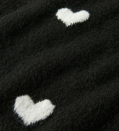 Name It Blouse - Knitted - NkfOna - Black/Cloud Dancer Heart